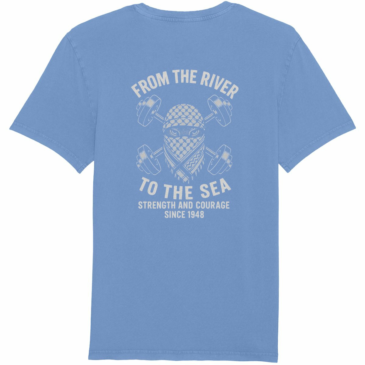 Camiseta unisex vintage: ftrts - espalda_azul