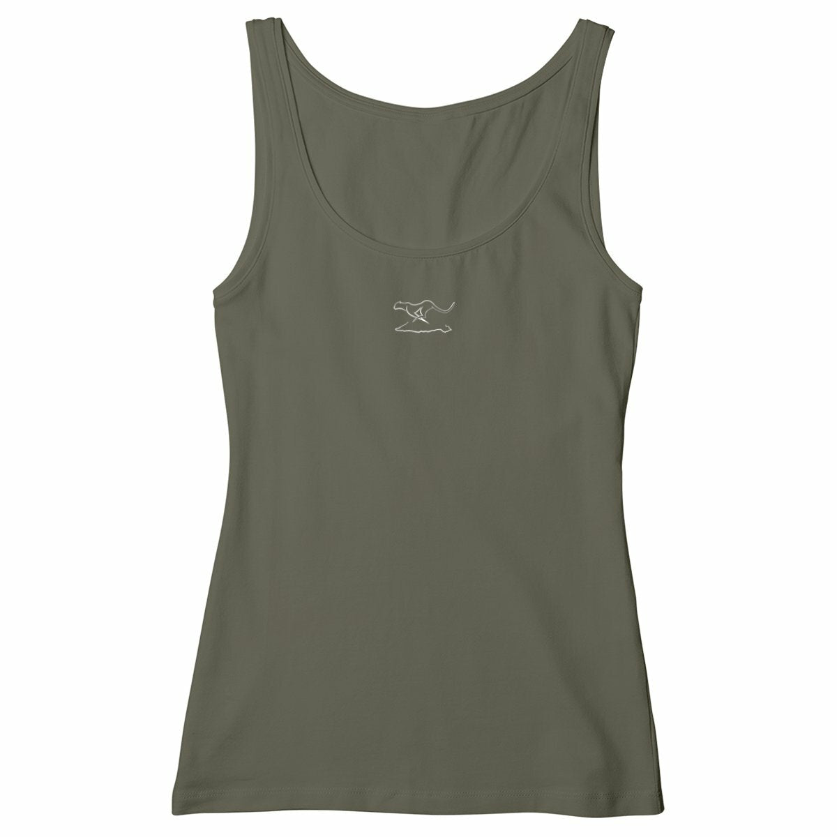 Damen-Tank-Top mit schmaler Passform; camiseta mujer - frente_caqui