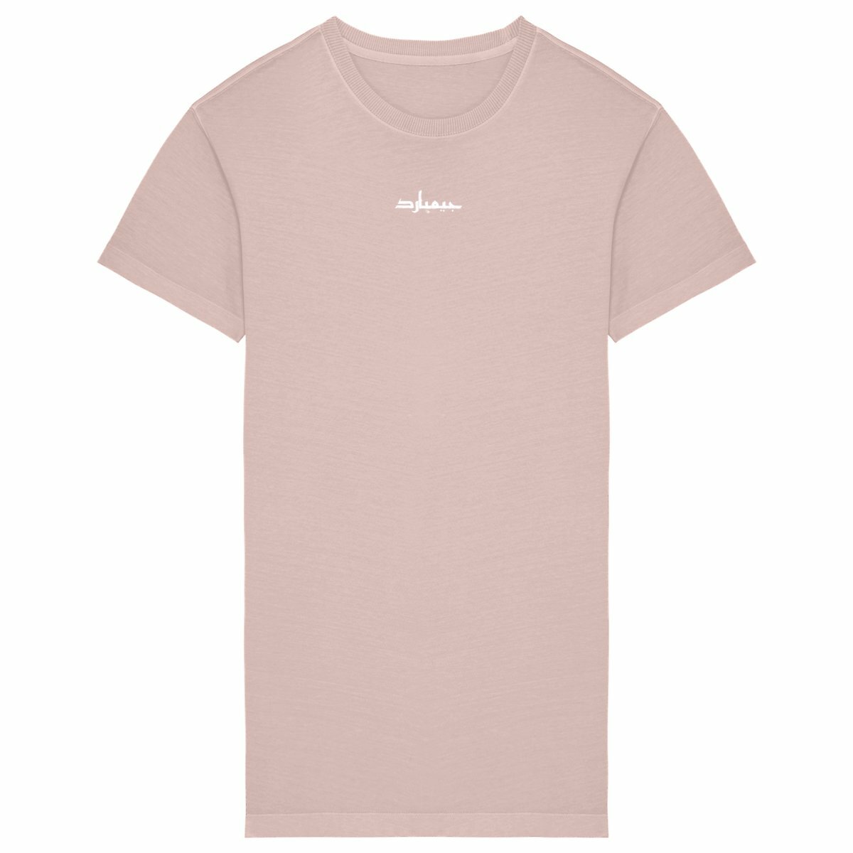 Vestido camisero vintage de mujer; camiseta - frente_rosapétalolavado
