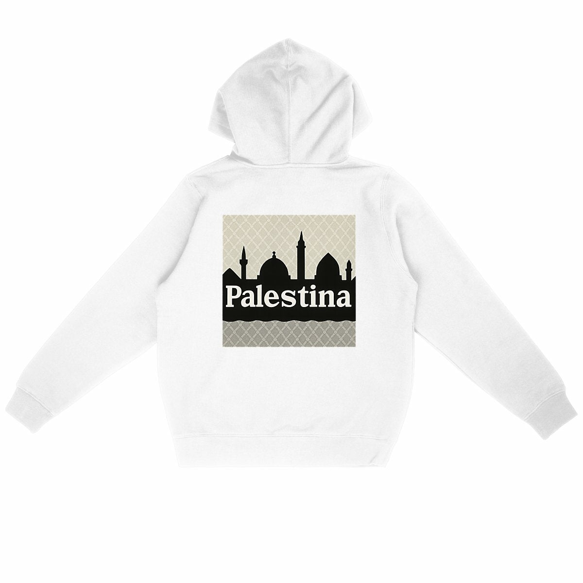 Sudadera ligera con capucha unisex:PALESTINA - back_blanco