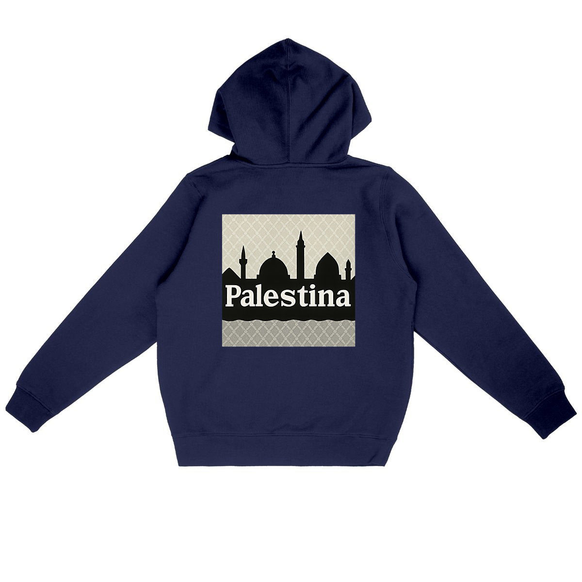Sudadera ligera con capucha unisex:PALESTINA - back_marino