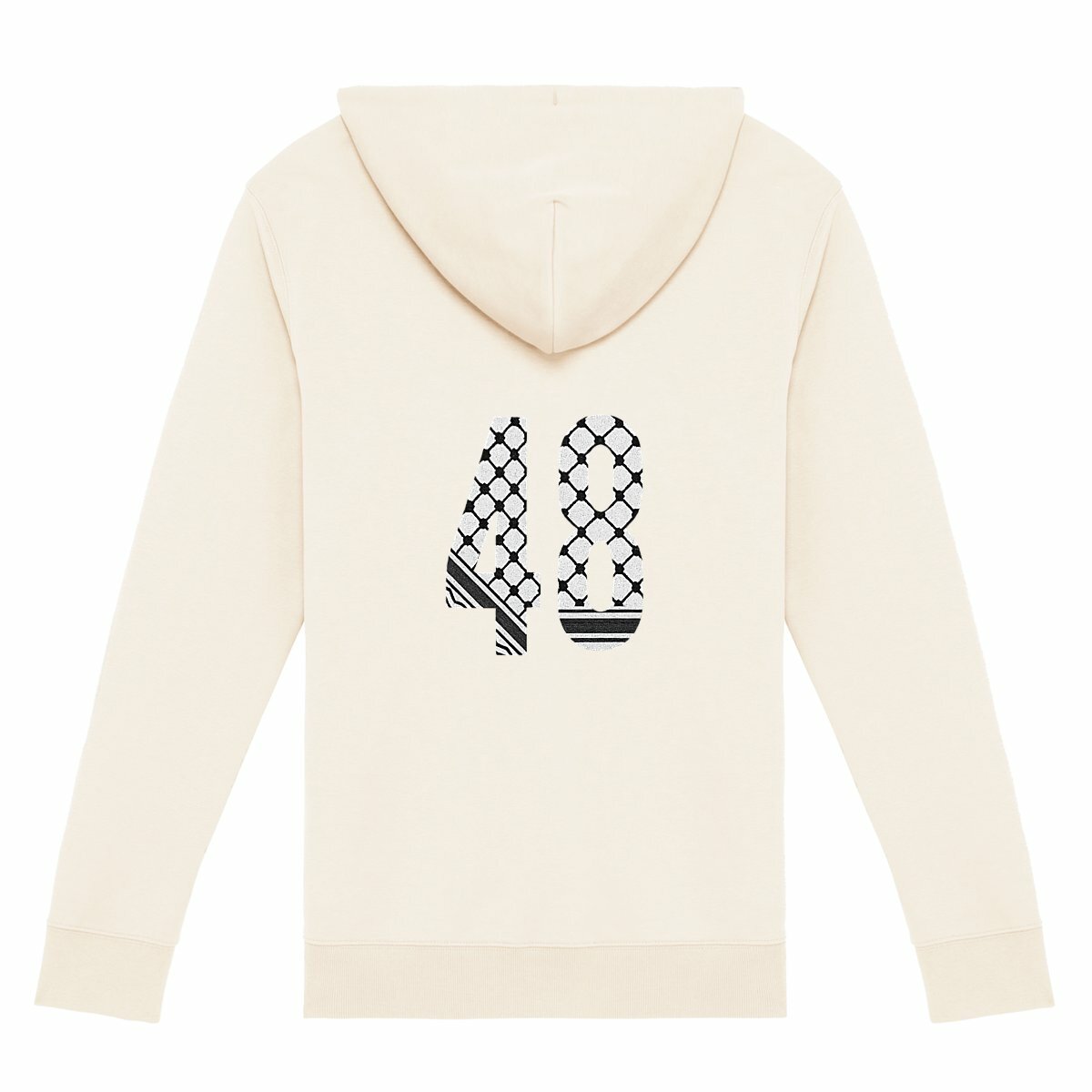 Sudadera con cremallera unisex: 48 blanco - espalda_1