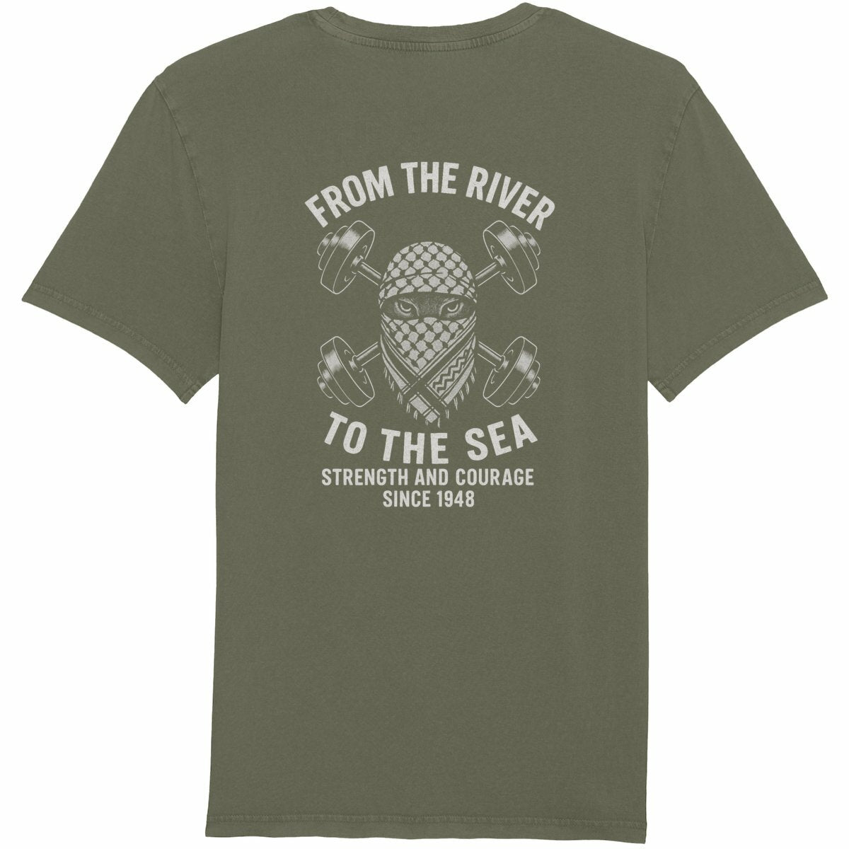 Camiseta unisex vintage: ftrts - espalda_caqui