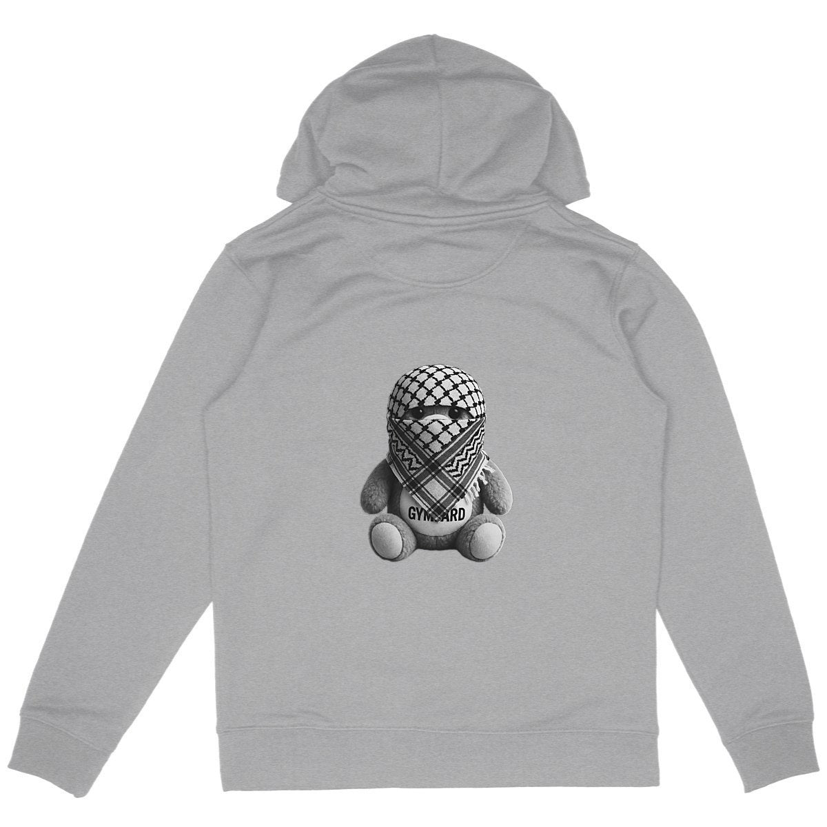 Sudadera pesada unisex con capucha; LOGO+ osito - espalda_heidekrautgrau
