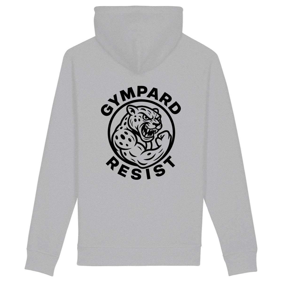 Sudadera unisex con capucha y bolsillo lateral:RESIST - espalda_heidekrautgrau