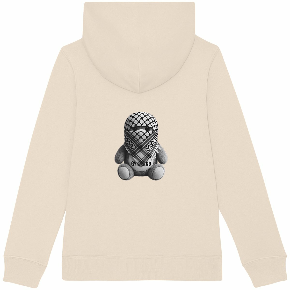 Sudadera con capucha niños Heavyweight: logo + osito - espalda_marfil