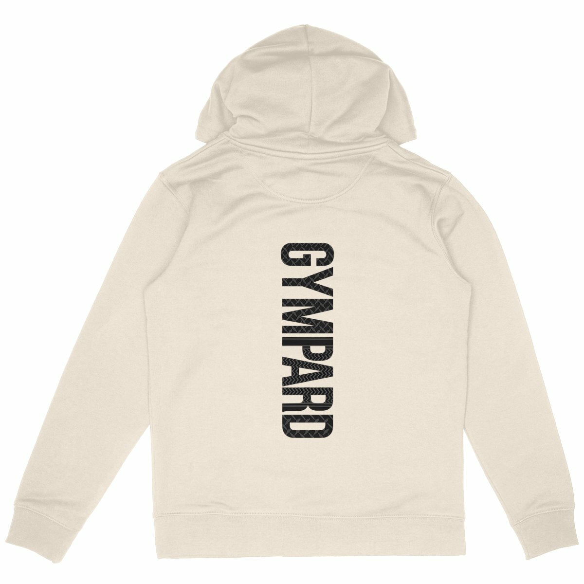 Sudadera pesada unisex con capucha; GYMPARD LETRAS - espalda_marfil