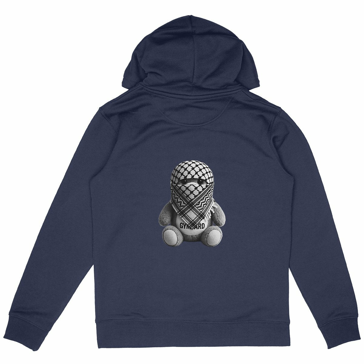Sudadera pesada unisex con capucha: arabe osito - espalda_marino