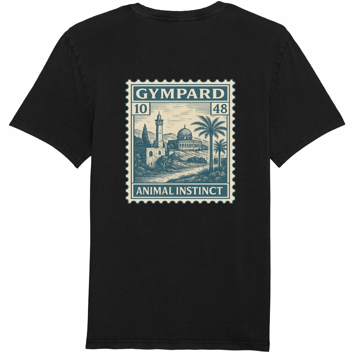 Camiseta unisex vintage: sello - espalda_negro