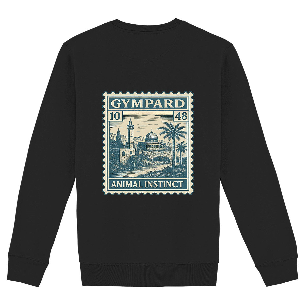 Sudadera unisex de alto gramaje: sello - espalda_negro