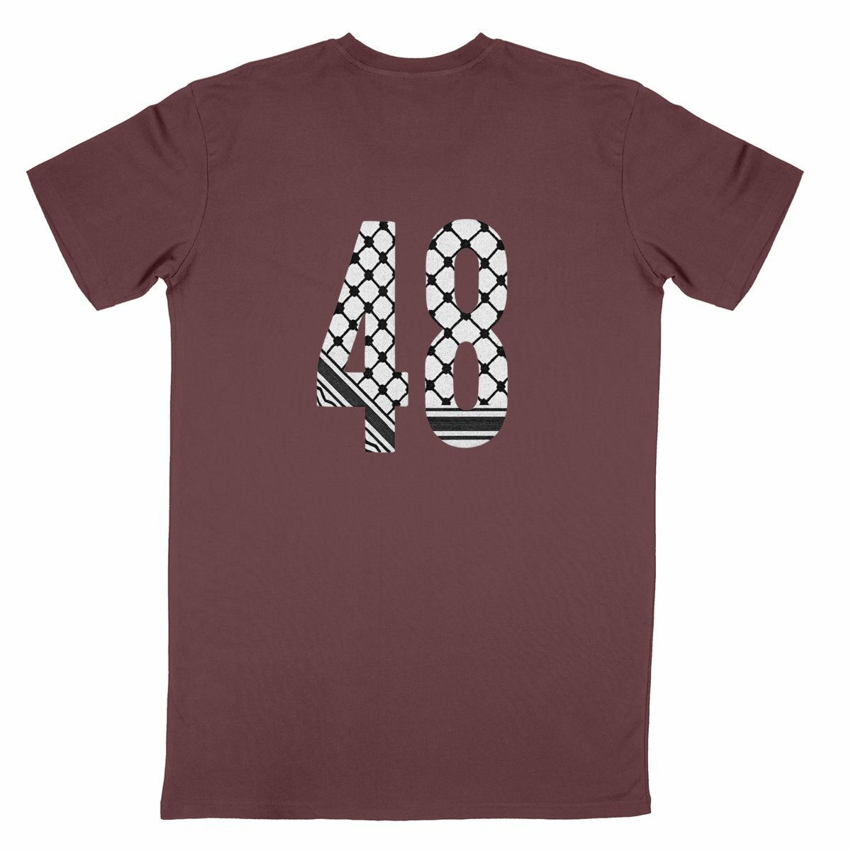 Camiseta clásica unisex; arabe+ 48 negro - espalda_vino