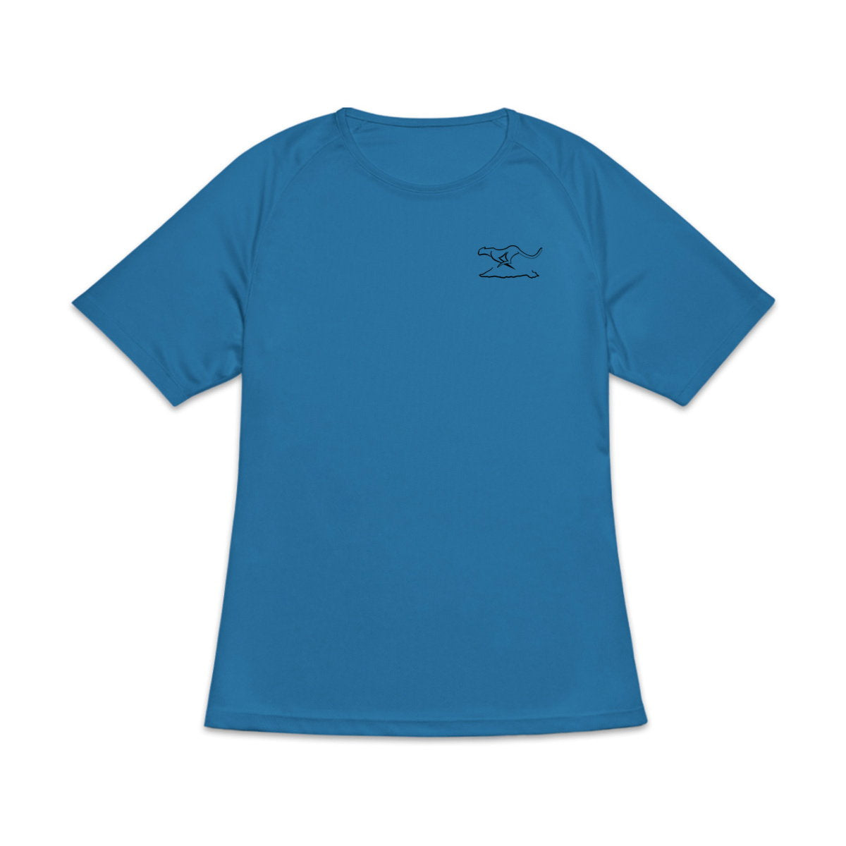 Camiseta deportiva reciclada para mujer; logo simple - frente_2