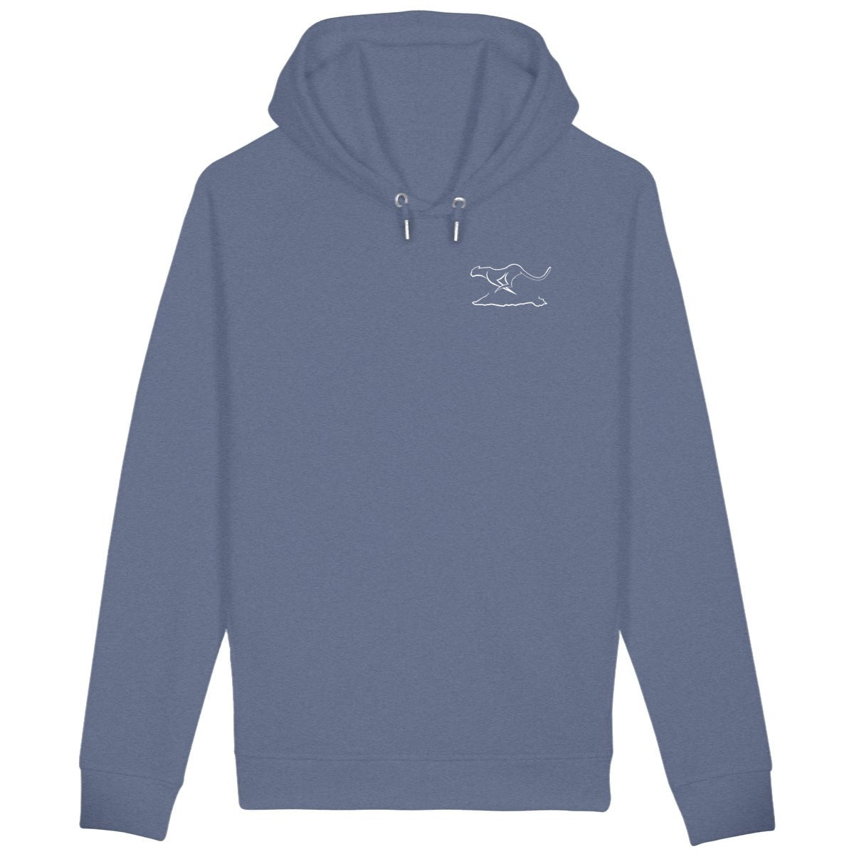 Sudadera unisex con capucha y bolsillo lateral: logo + resist - frente_azulíndigo