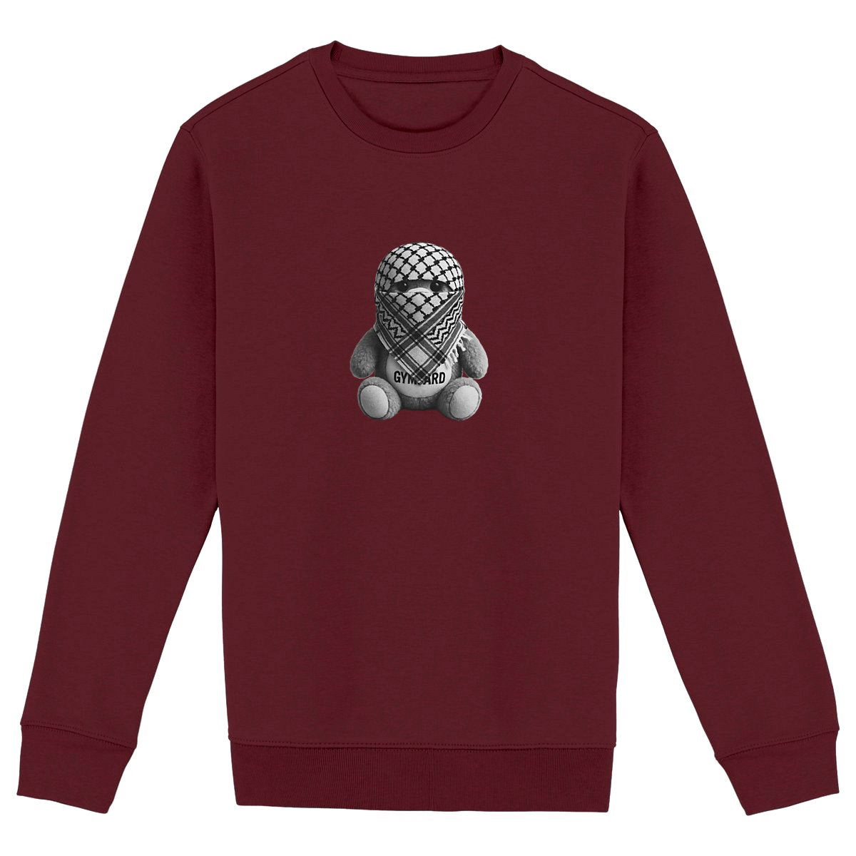 Sudadera unisex de alto gramaje; OSITO - frente_burdeos