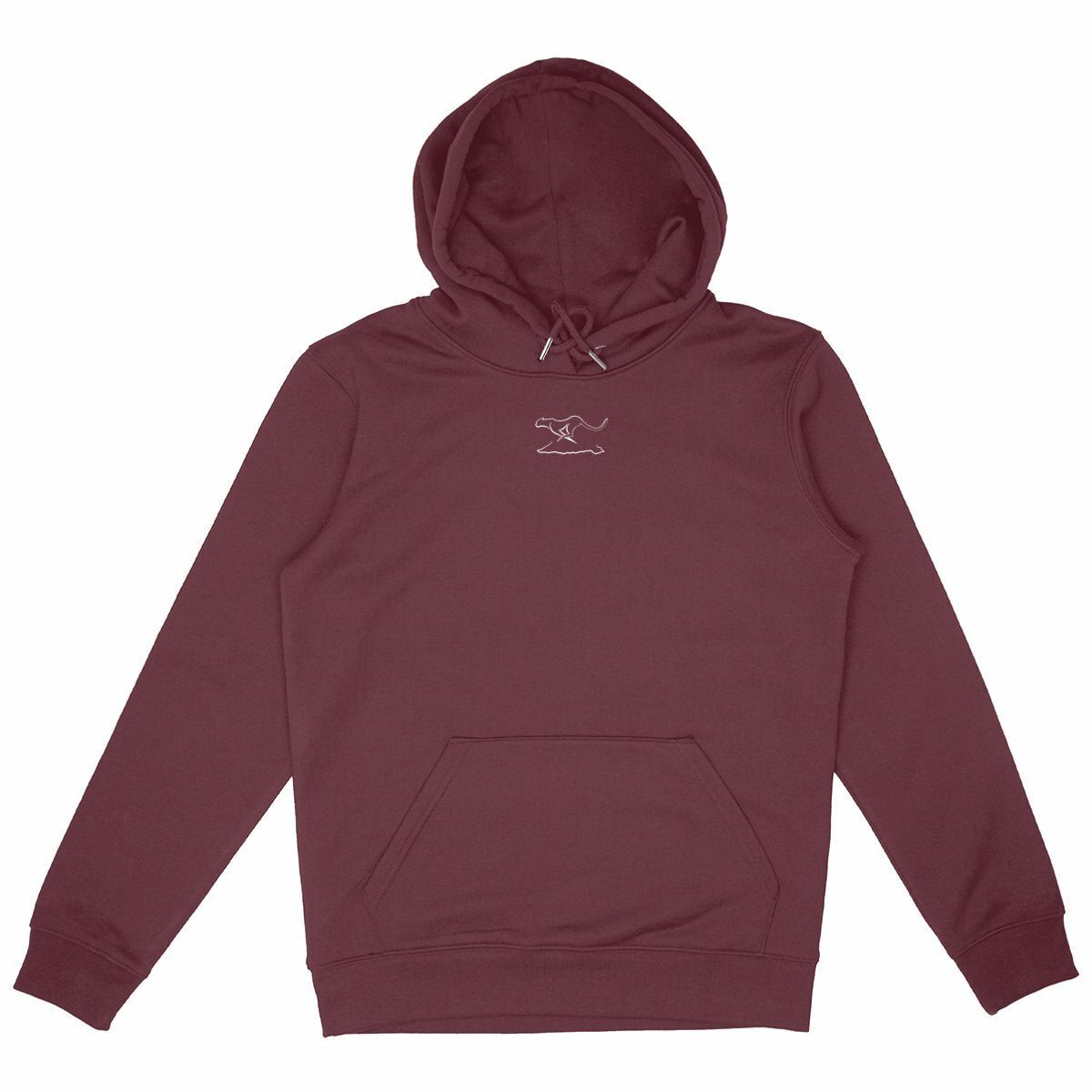 Sudadera pesada unisex con capucha; LOGO+ osito - frente_burdeos