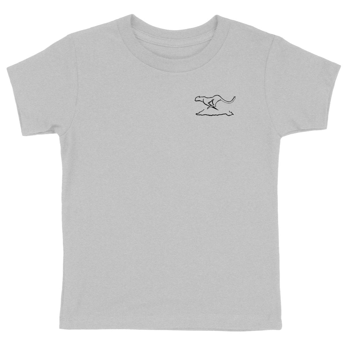 Camiseta pesada para niños: logo simple - frente_grisjaspeado