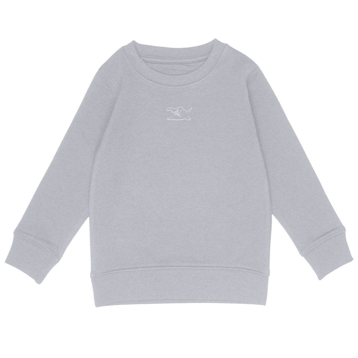 Sudadera ligera para niños: logo simple negro - frente_heidekrautgrau