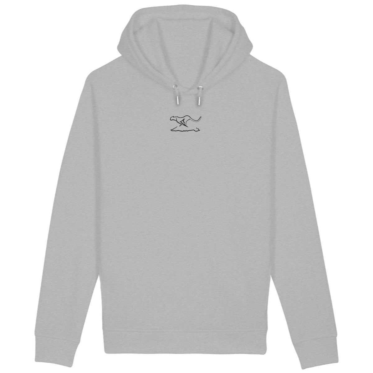 Sudadera unisex con capucha y bolsillo lateral:RESIST - frente_heidekrautgrau