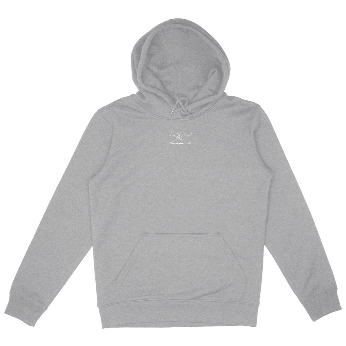 Sudadera pesada unisex con capucha; LOGO+ osito - frente_heidekrautgrau