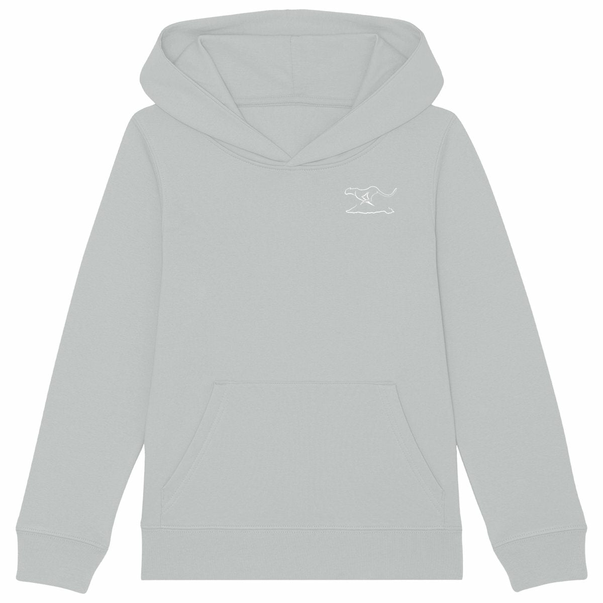 Sudadera con capucha niños Heavyweight: logo + osito - frente_heidekrautgrau
