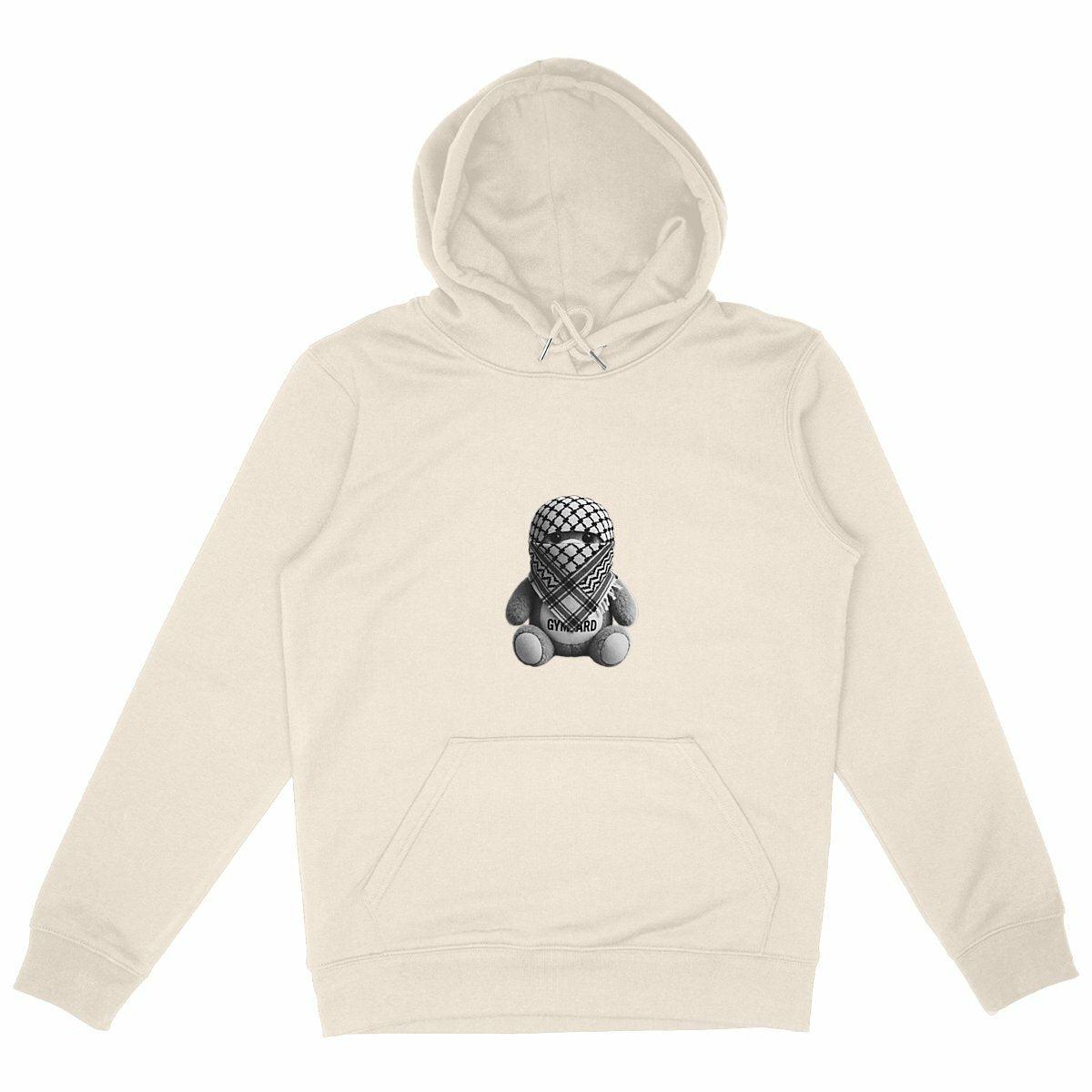 Sudadera pesada unisex con capucha: oso frontal  - frente_marfil