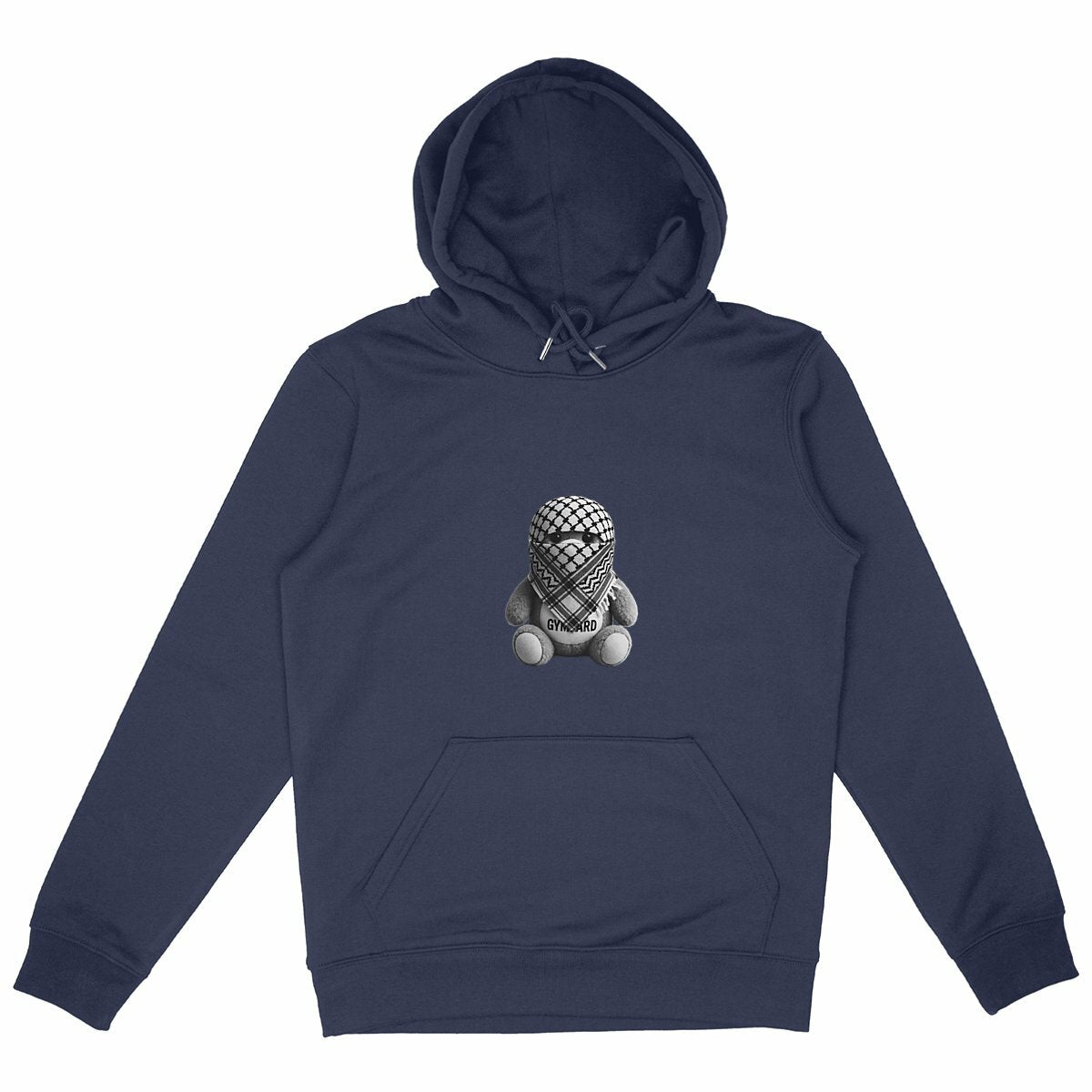 Sudadera pesada unisex con capucha: oso frontal  - frente_marino