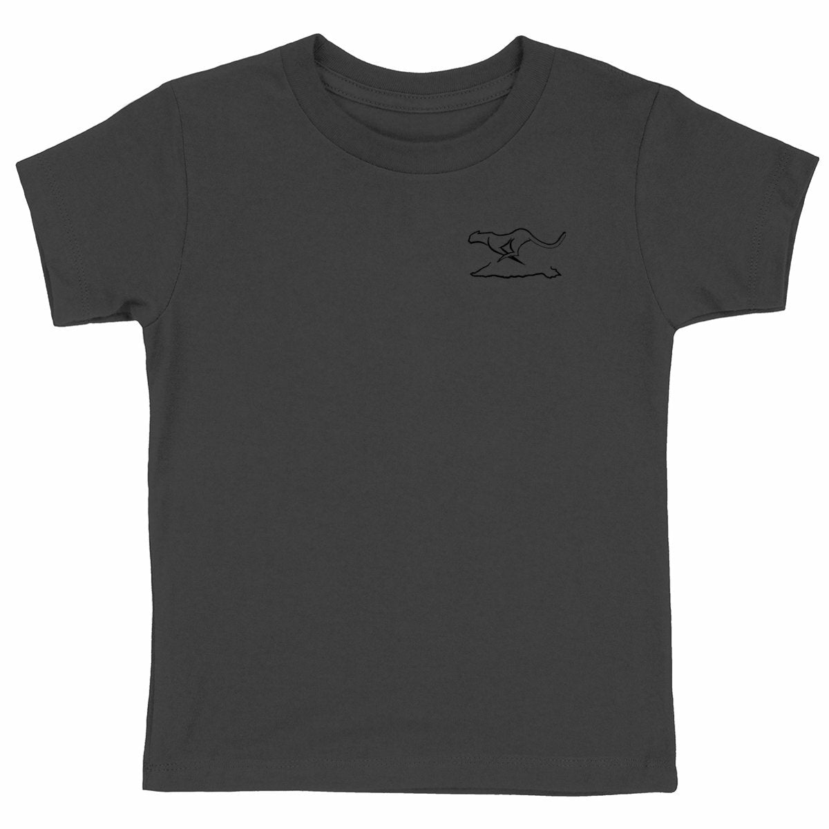 Camiseta pesada para niños: logo simple - frente_negro