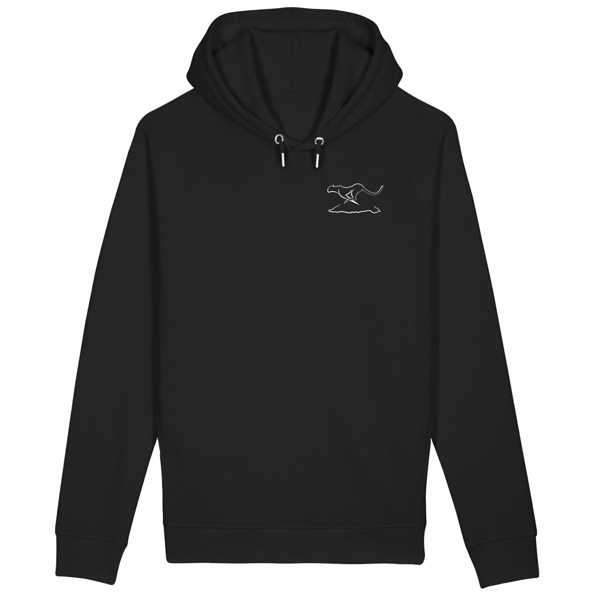 Sudadera unisex con capucha y bolsillo lateral: logo + resist - frente_negro