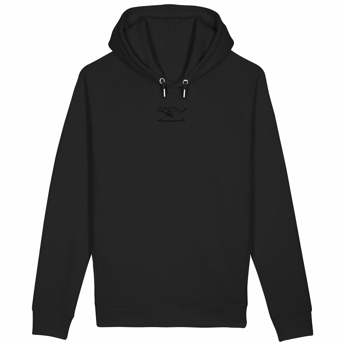 Sudadera unisex con capucha y bolsillo lateral:RESIST - frente_negro