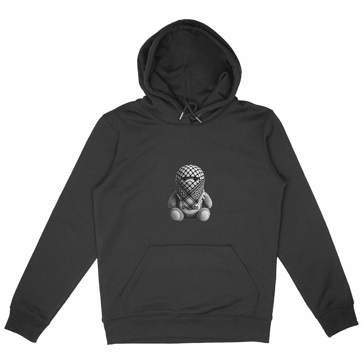 Sudadera pesada unisex con capucha: oso frontal  - frente_negro