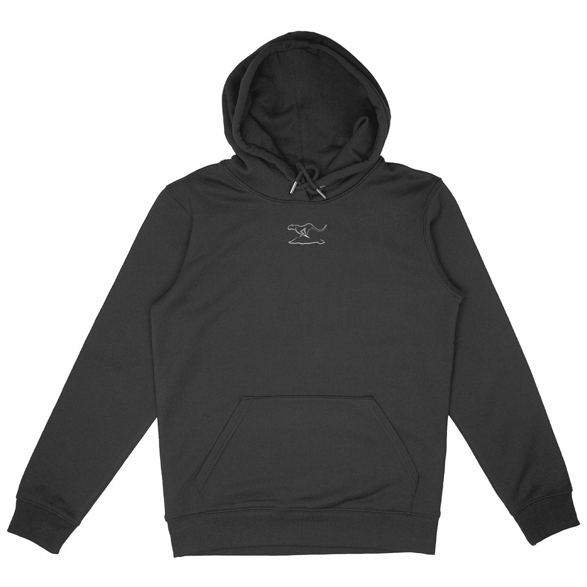 Sudadera pesada unisex con capucha; LOGO+ osito - frente_negro