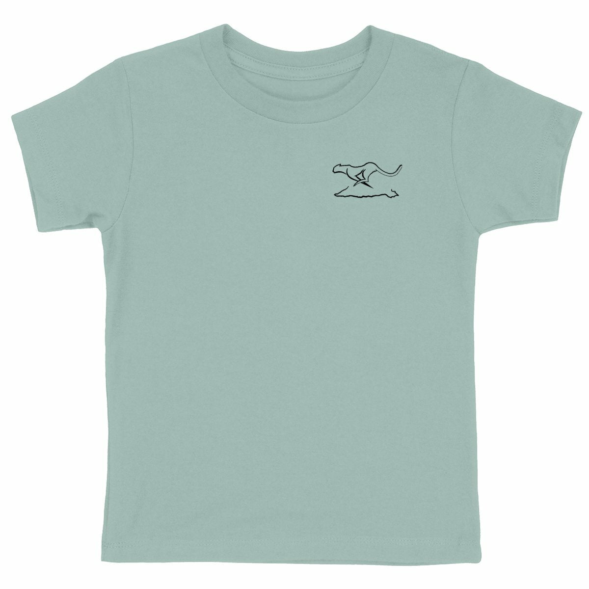 Camiseta pesada para niños: logo simple - frente_verde